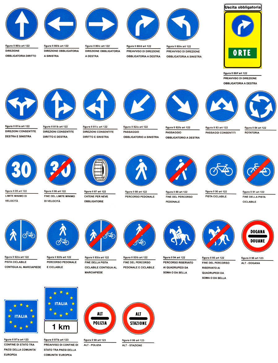 segnali di obbligo